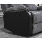 Boston Grey Plush Fabric 2 Seater Recliner