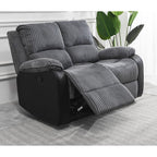 Boston Grey Plush Fabric 2 Seater Recliner