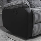 Boston Grey Plush Fabric 3 Seater Recliner