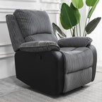 Boston Grey Plush Fabric Recliner Armchair
