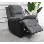 Boston Grey Plush Fabric Recliner Armchair