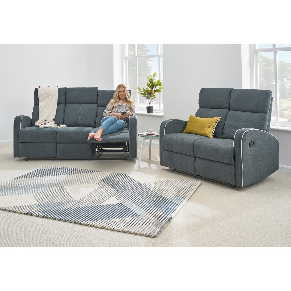 Boston 3+2 Dark Grey Fabric Recliner Sofa Set