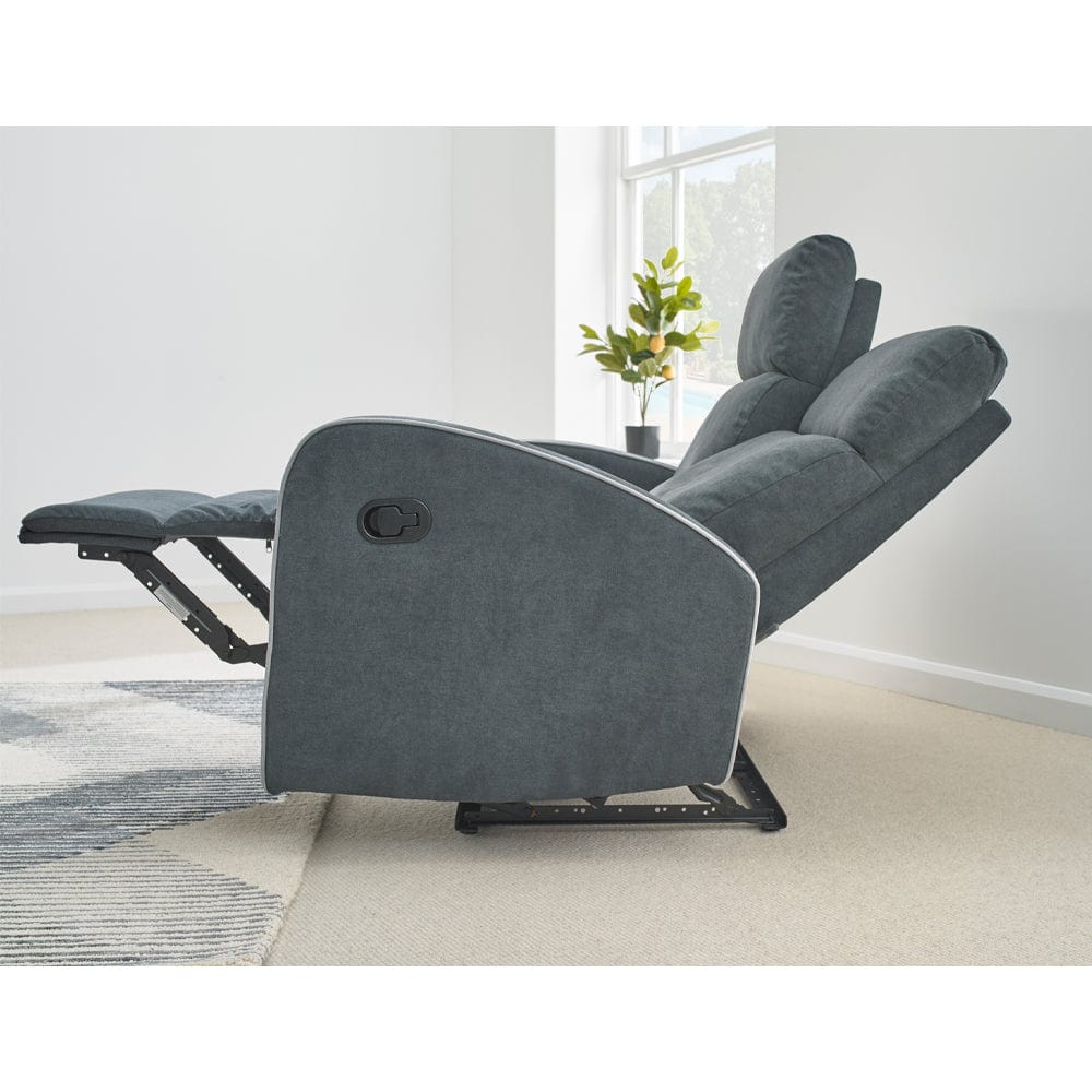 Boston 3+2 Dark Grey Fabric Recliner Sofa Set