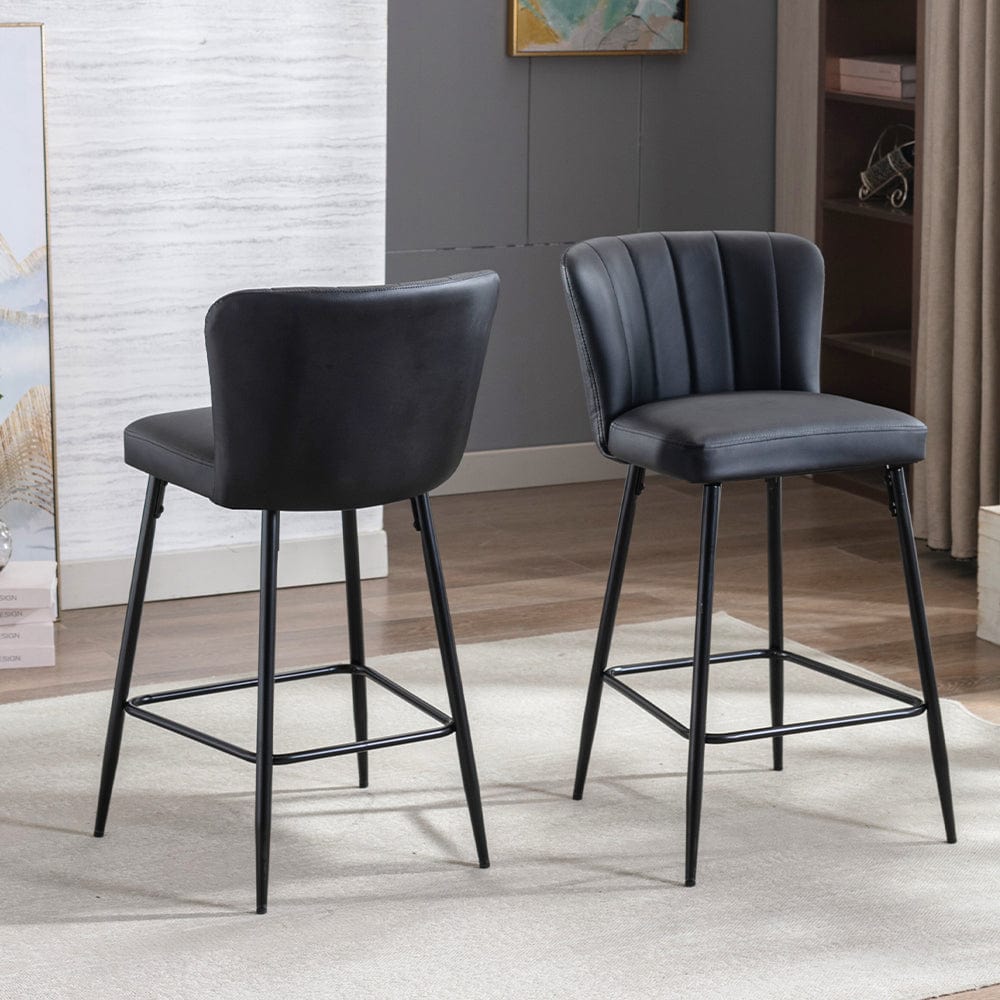 Set Of 2 Caiden PU Leather Bar Stool Bar Chair