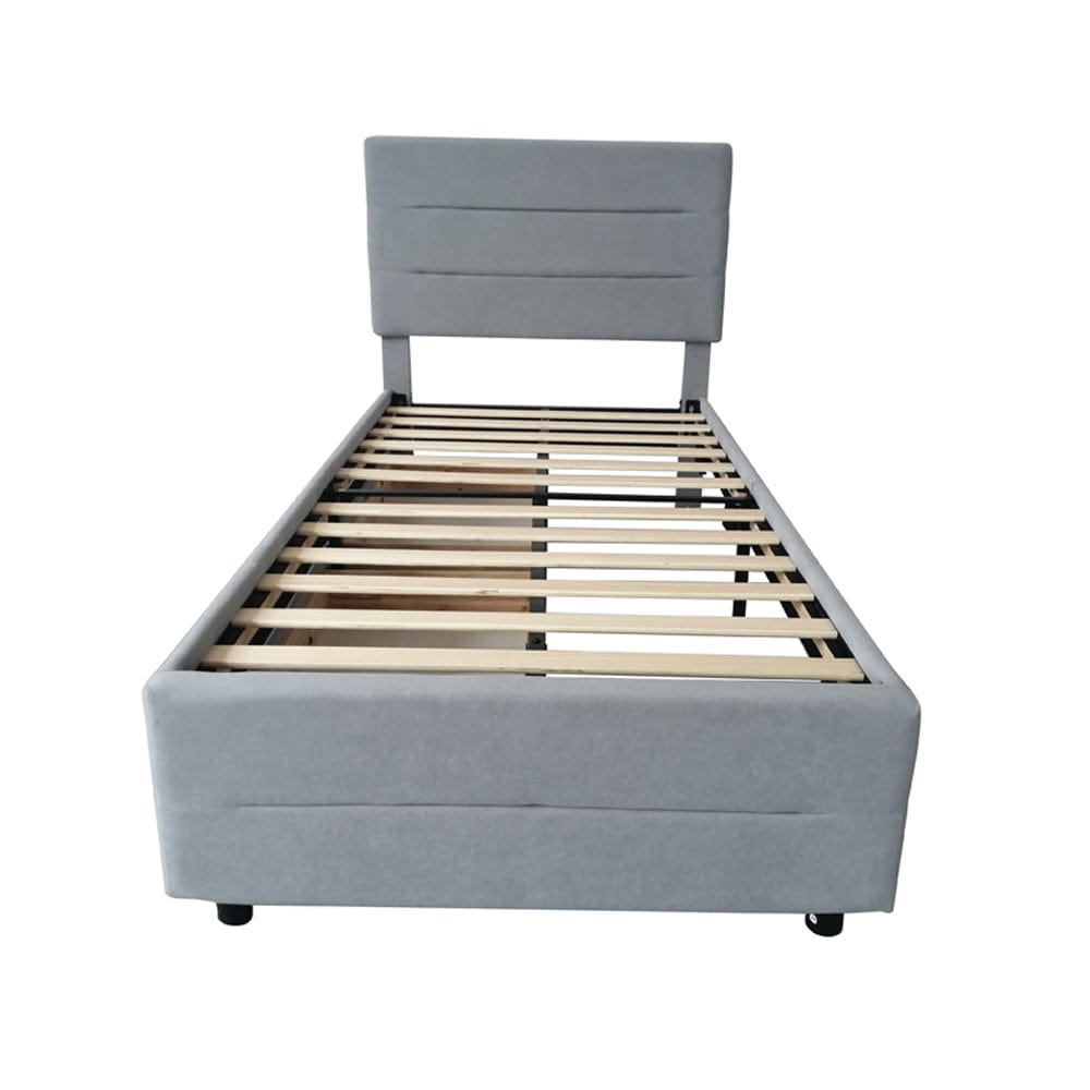 Cibor Wooden Bed Frame with 2 Drawers Single Bed or Double Bed