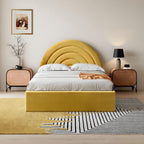 Crescent Ottoman Upholstered Lift Up Storage Bed Frame