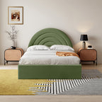 Crescent Ottoman Upholstered Lift Up Storage Bed Frame