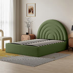 Crescent Ottoman Upholstered Lift Up Storage Bed Frame