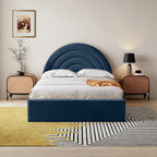 Crescent Ottoman Upholstered Lift Up Storage Bed Frame