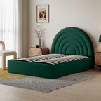 Crescent Ottoman Upholstered Lift Up Storage Bed Frame