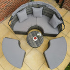 Camrose Rattan Garden Day Bed in Grey