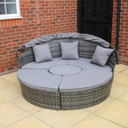 Camrose Rattan Garden Day Bed in Grey