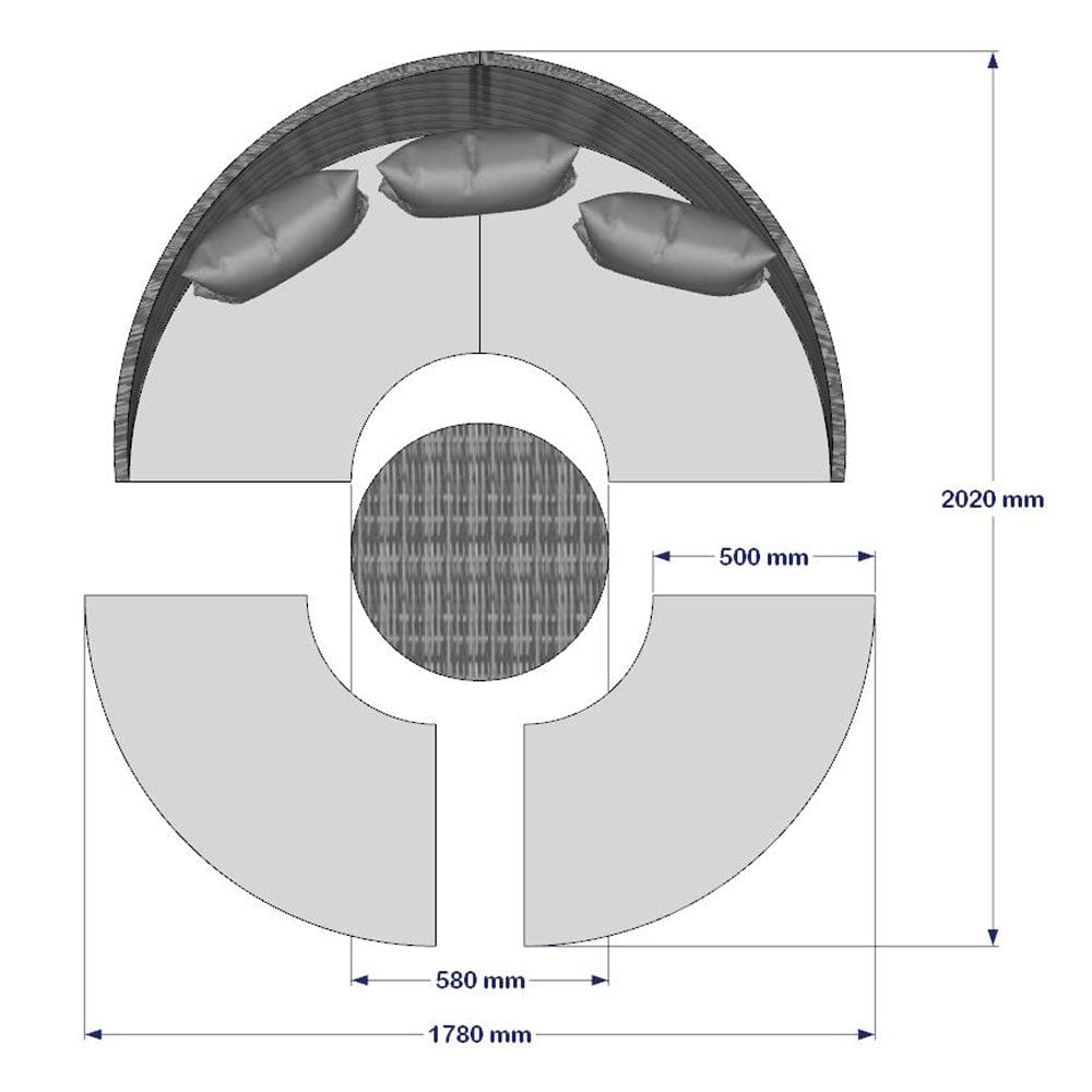 Camrose Rattan Garden Day Bed in Grey