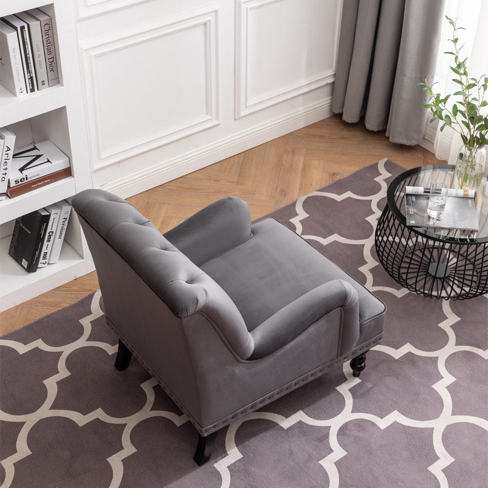 Darwin Dark Grey Velvet Accent Chair