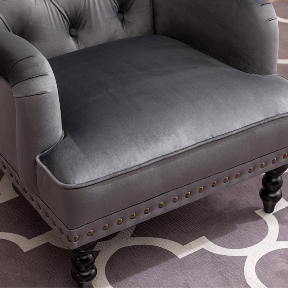 Darwin Dark Grey Velvet Accent Chair