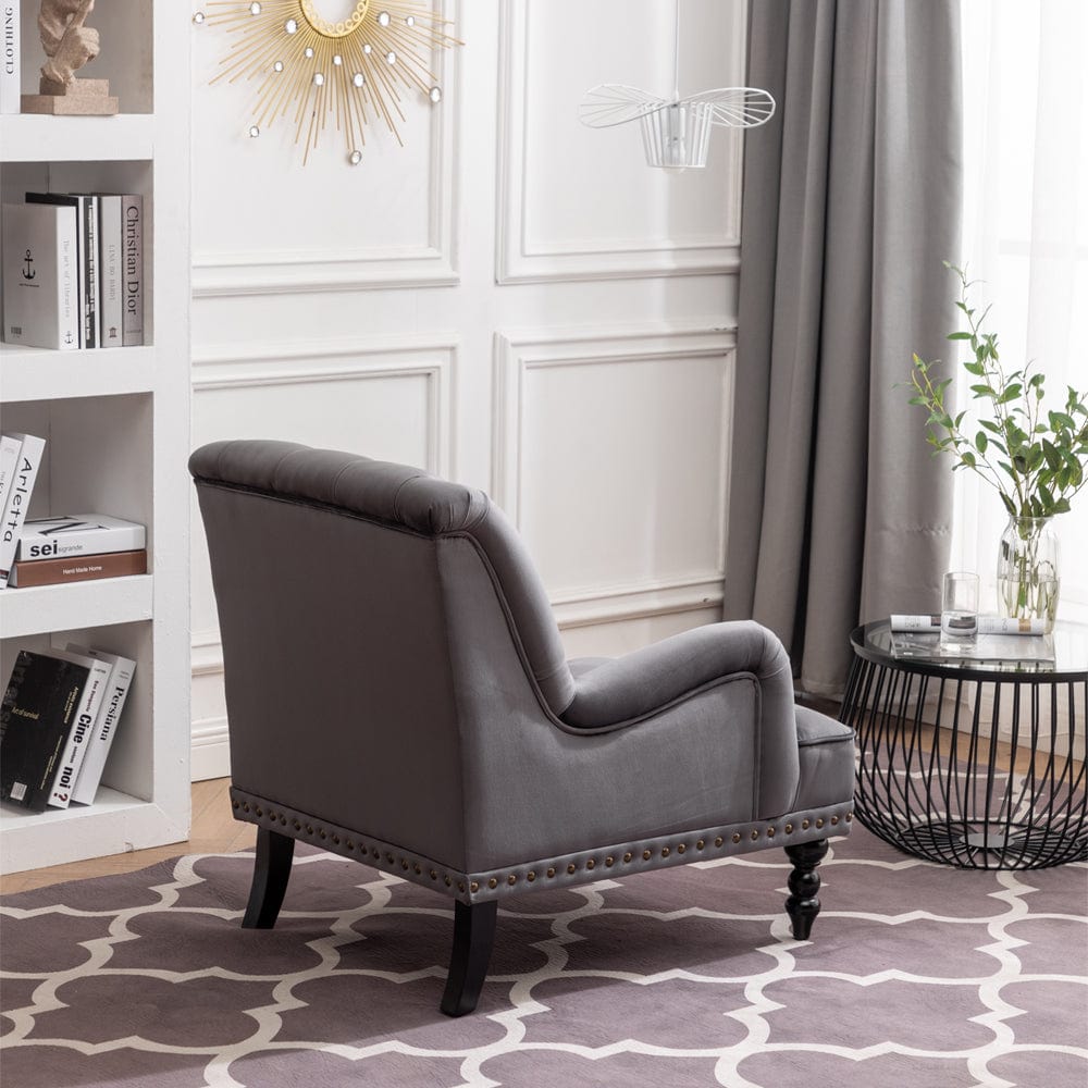 Darwin Dark Grey Velvet Accent Chair