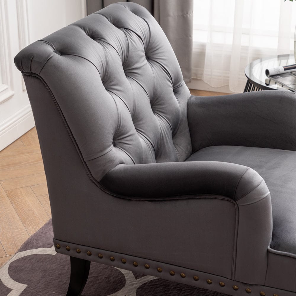 Darwin Dark Grey Velvet Accent Chair