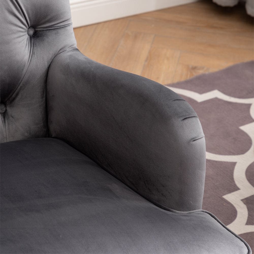 Darwin Dark Grey Velvet Accent Chair