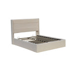 Ease Ottoman Storage Beige Boucle Teddy Fleece Pneumatic Lift Up Bed Frame Double or King Bed