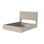 Ease Ottoman Storage Beige Boucle Teddy Fleece Pneumatic Lift Up Bed Frame Double or King Bed