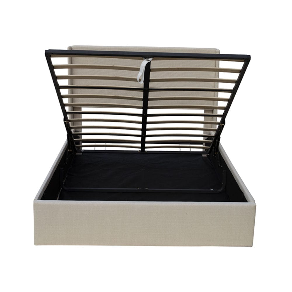 Ease Ottoman Storage Linen Pneumatic Lift Up Bed Frame Double or King Bed