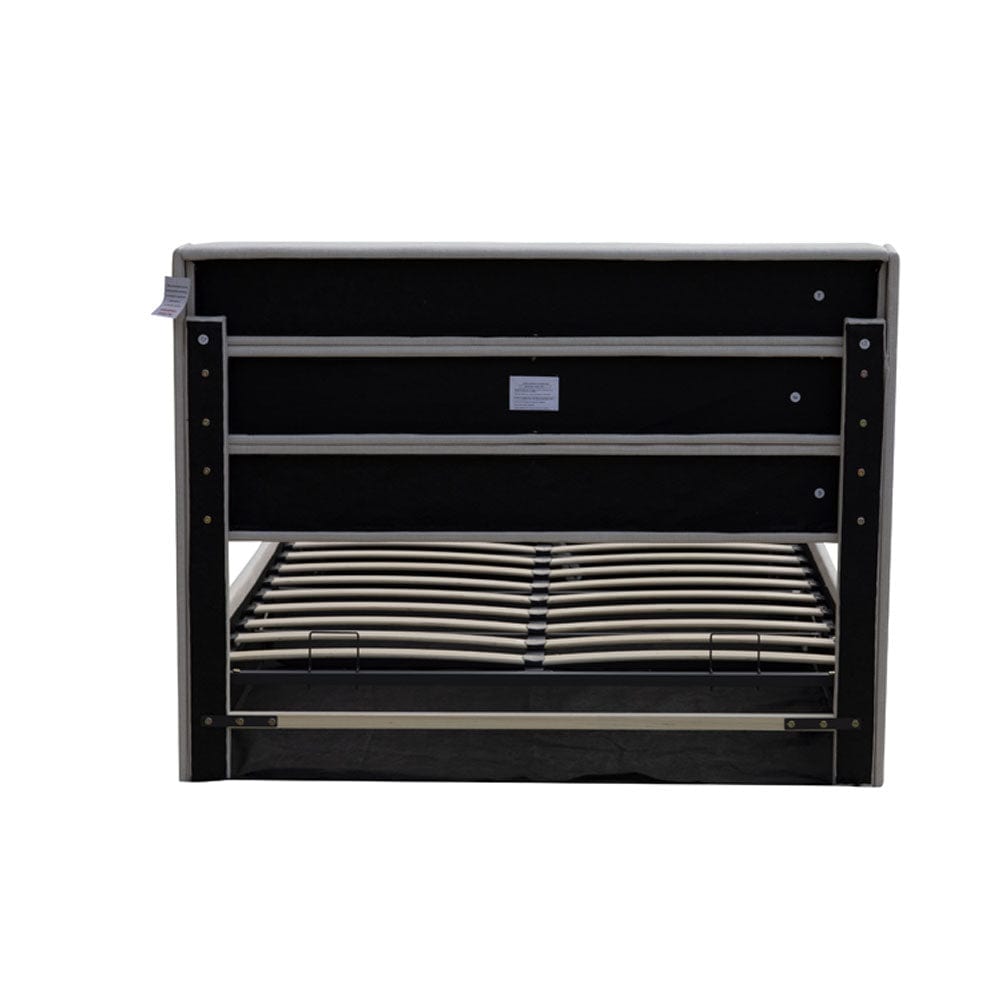 Ease Ottoman Storage Linen Pneumatic Lift Up Bed Frame Double or King Bed