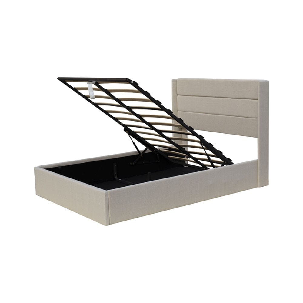 Ease Ottoman Storage Linen Pneumatic Lift Up Bed Frame Double or King Bed