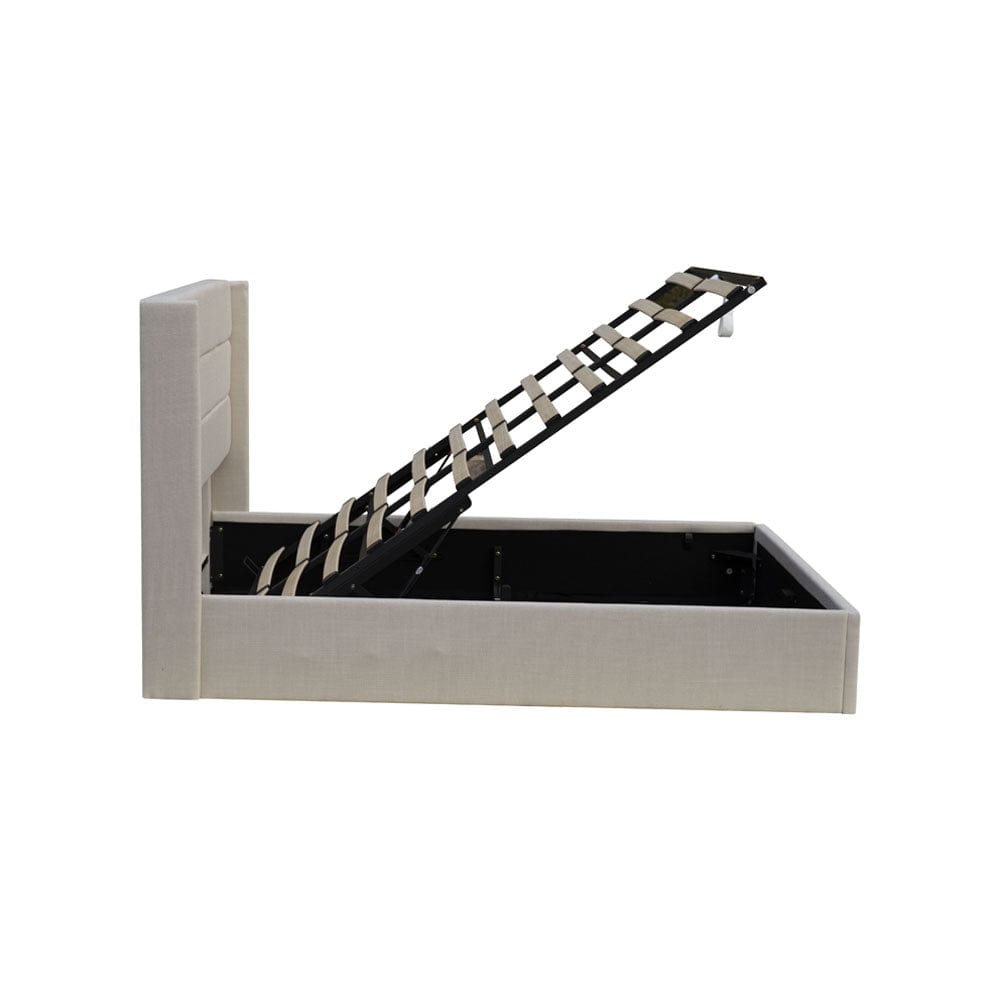 Ease Ottoman Storage Linen Pneumatic Lift Up Bed Frame Double or King Bed