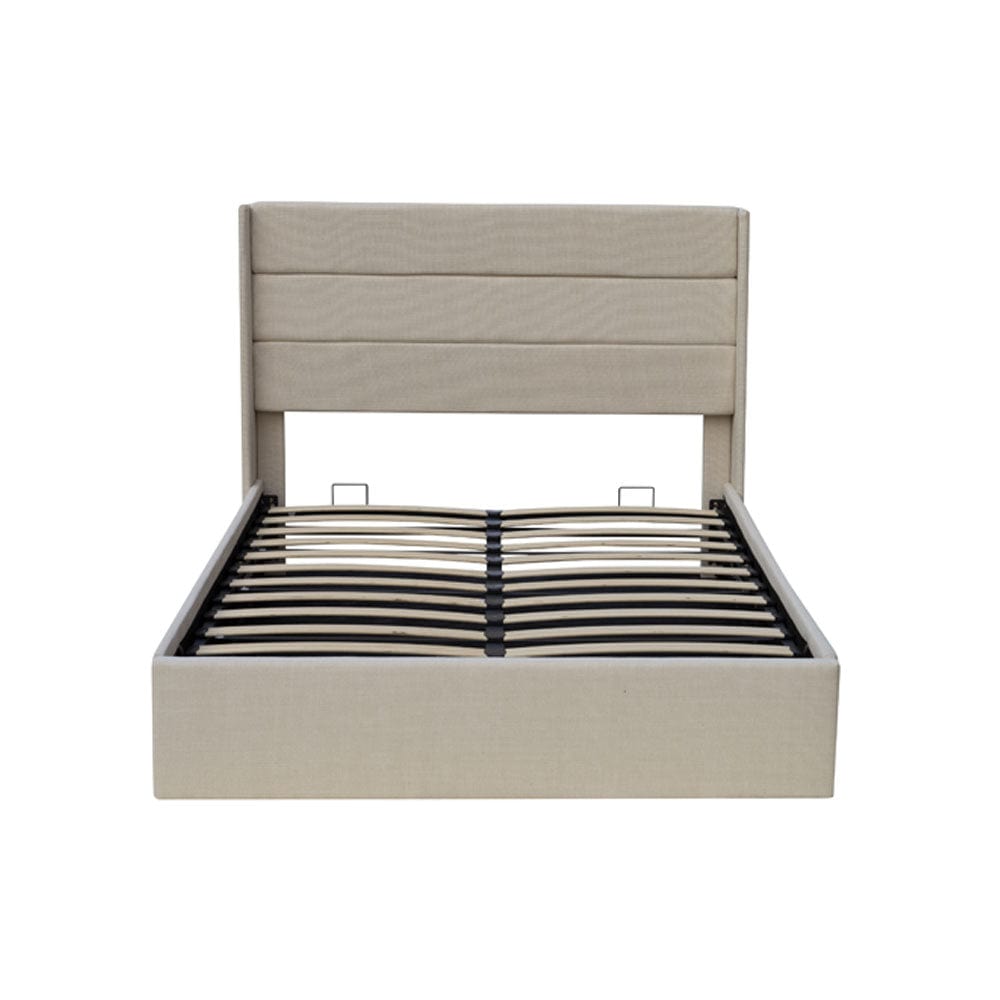 Ease Ottoman Storage Linen Pneumatic Lift Up Bed Frame Double or King Bed