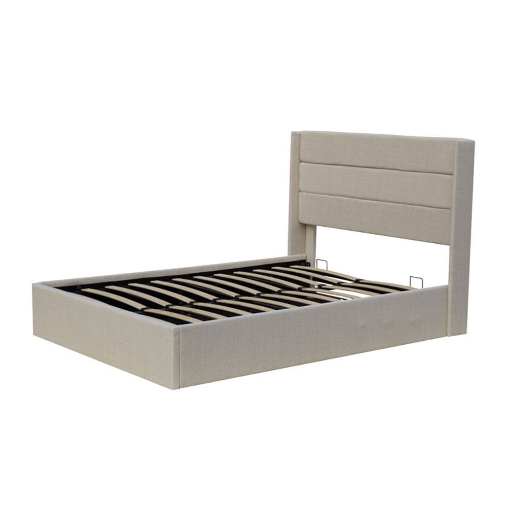 Ease Ottoman Storage Linen Pneumatic Lift Up Bed Frame Double or King Bed