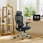 Premium Fabric Blend Ergonomic Office Chair Swivel Computer Task Chair with Headrest