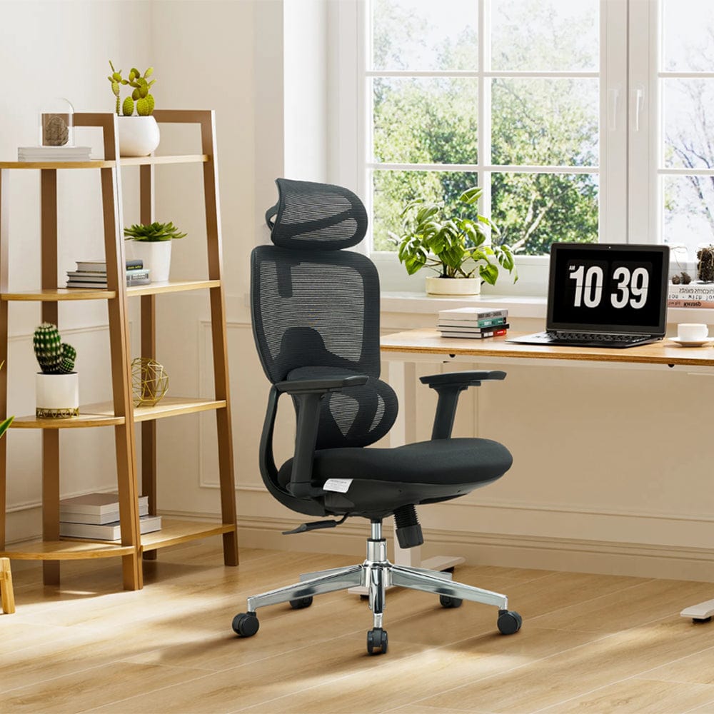 Premium Fabric Blend Ergonomic Office Chair Swivel Computer Task Chair with Headrest
