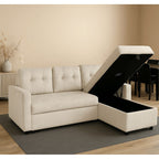 Avery Velvet Reversible Corner Sofa Bed With Storage Chaise
