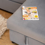 Avery Velvet Reversible Corner Sofa Bed With Storage Chaise