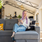 Avery Velvet Reversible Corner Sofa Bed With Storage Chaise