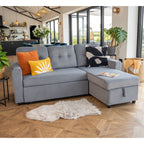 Avery Velvet Reversible Corner Sofa Bed With Storage Chaise