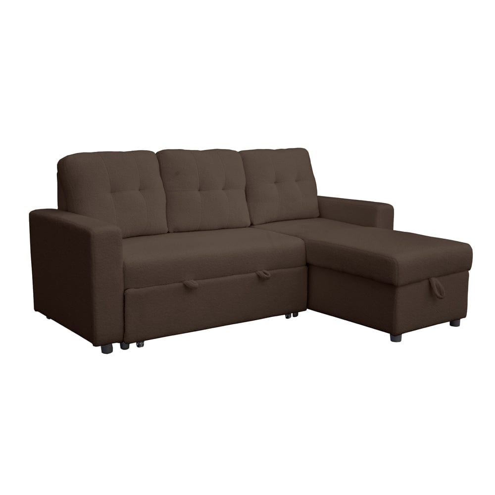 Avery Boucle Teddy Fleece Reversible Corner Sofa Bed With Storage Chaise