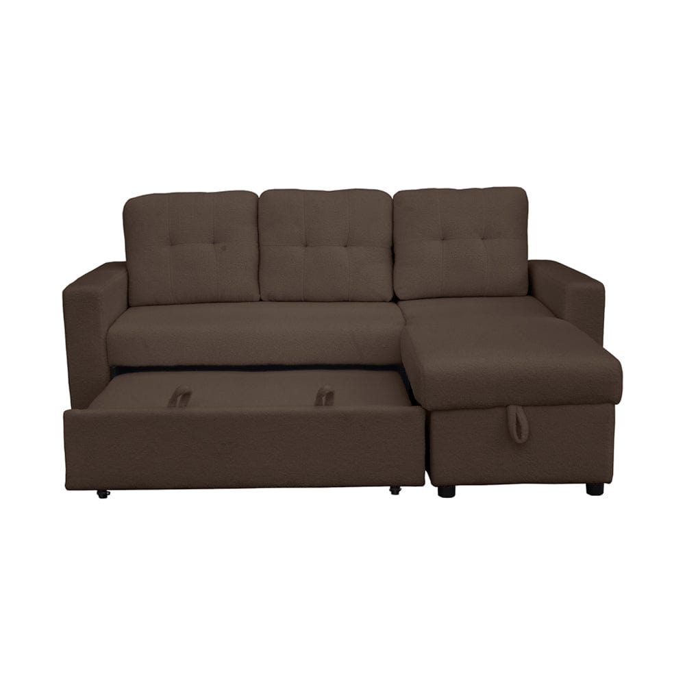 Avery Boucle Teddy Fleece Reversible Corner Sofa Bed With Storage Chaise