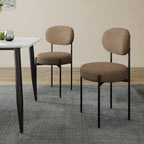 Set Of 2 Essie Round Upholstered Boucle Dining Chair