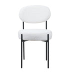 Set Of 2 Essie Round Upholstered Boucle Dining Chair