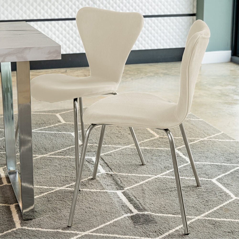 Etta Rectangle Trestle Dining Table Set with 4 Wing Back Velvet Chairs