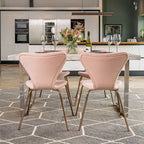 Etta Rectangle Trestle Dining Table Set with 4 Wing Back Velvet Chairs