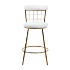 Set Of 2 Etta Boucle Bar Stools With Wire Backrest And Golden Leg