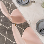 Etta Rectangle Trestle Dining Table Set with 4 Wing Back Velvet Chairs