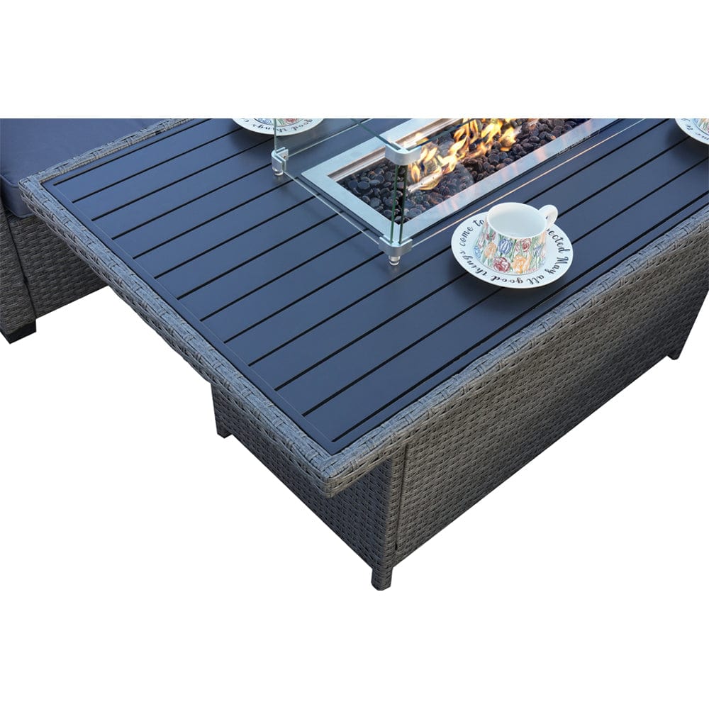 Galle 9 Seater Rattan Garden Furniture With Fire Pit Sofa Set