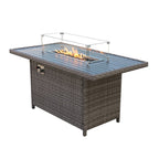 Galle Right Facing 9 Seater Garden Corner Sofa Fire Pit Set With Foldable Side Tables