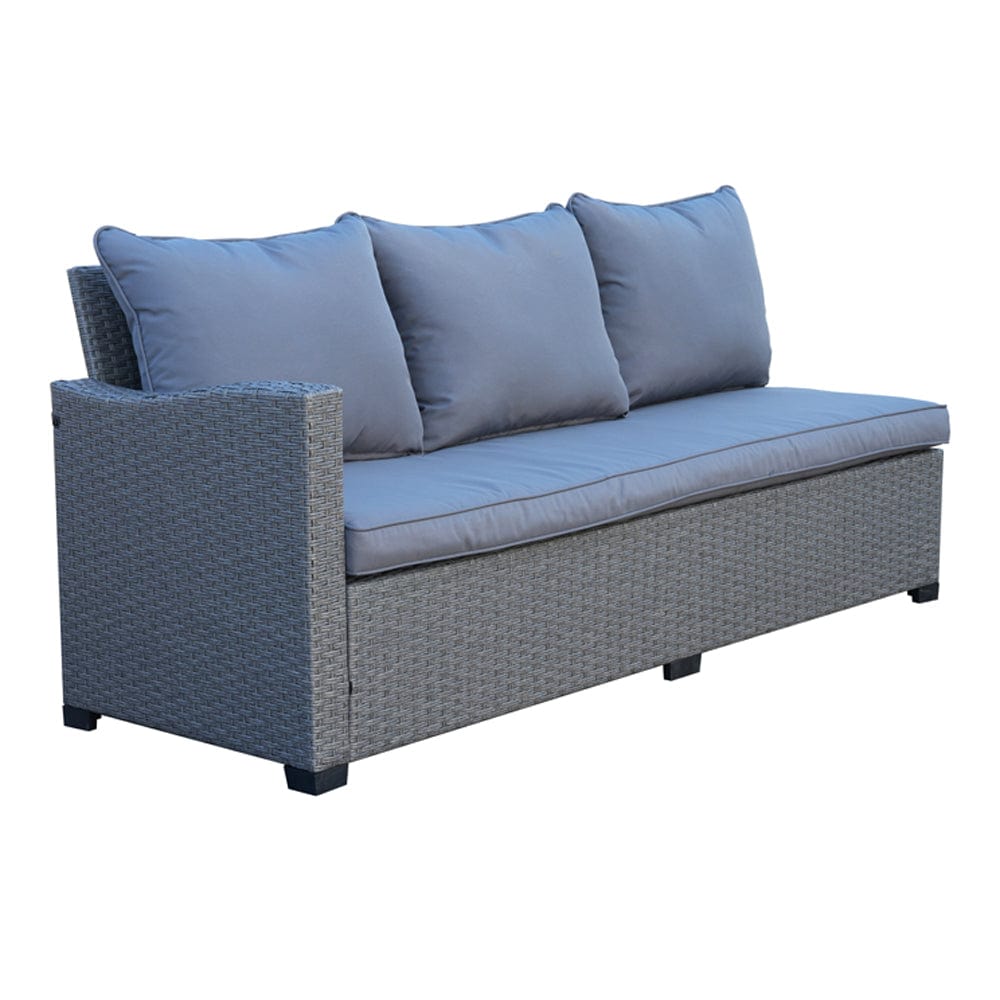 Galle Right Facing 9 Seater Garden Corner Sofa Fire Pit Set With Stool And Bench