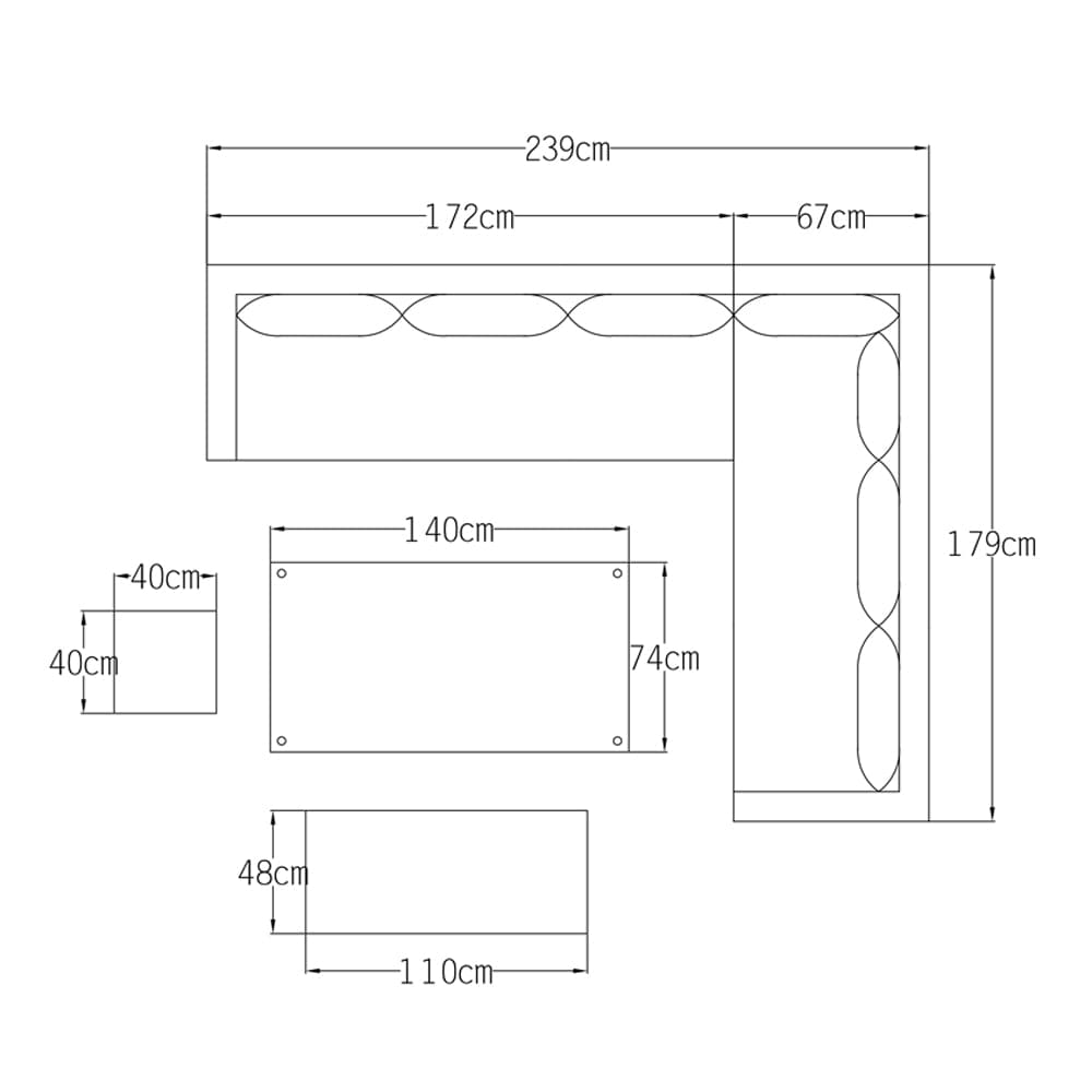 Galle Right Facing 9 Seater Garden Corner Sofa Fire Pit Set With Stool And Bench
