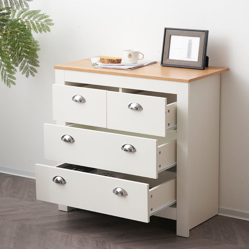 Heritage 2+2 Chest Of Drawers Storage Cabinet