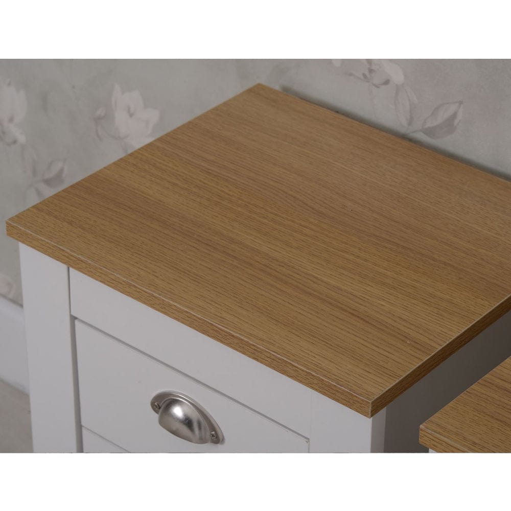 Set of 2 Heritage Bedside Tables Storage Cabinet